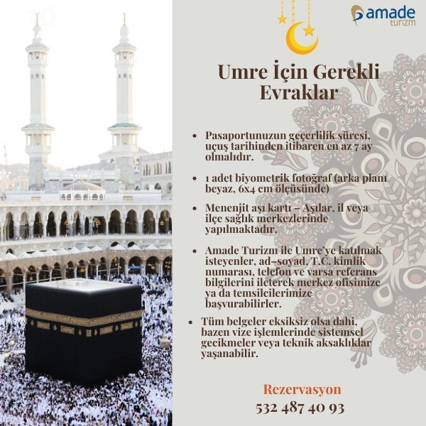 umre için gerekli belgeler